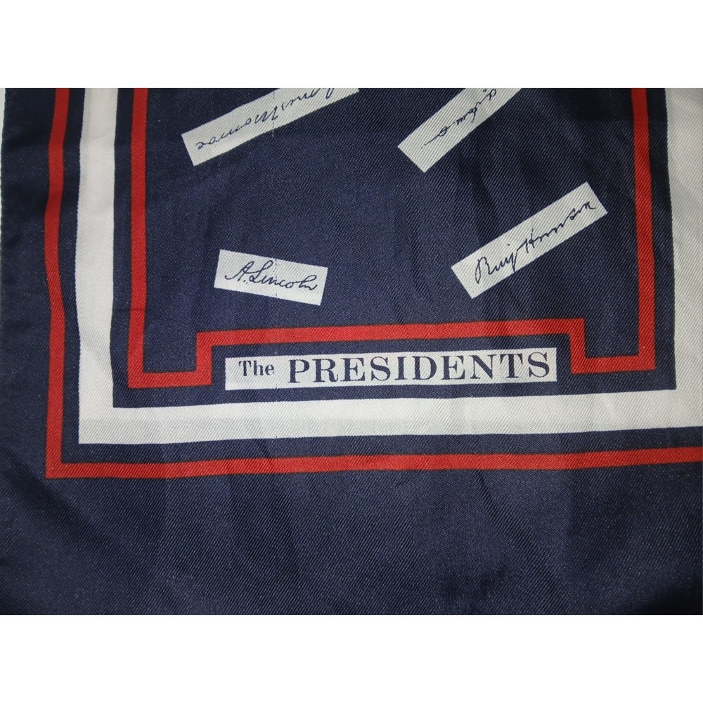 "The Presidents" Millicent Scarf 1980s - Signatures of First 42 Presidents Italy - Picture 3 of 5